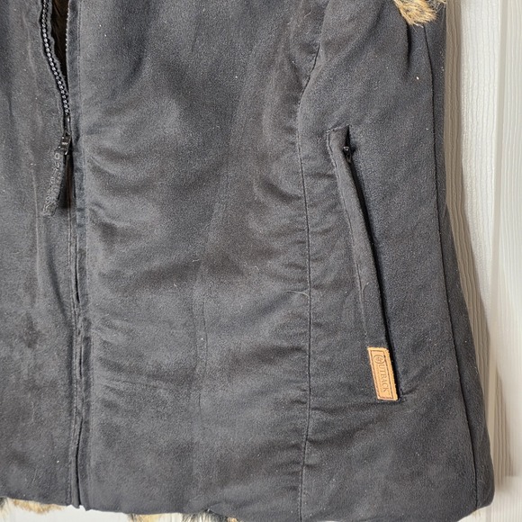 Outback Trading Company Womens Vest Sz XL Faux Fur Reversible With Pockets Black - Picture 8 of 14
